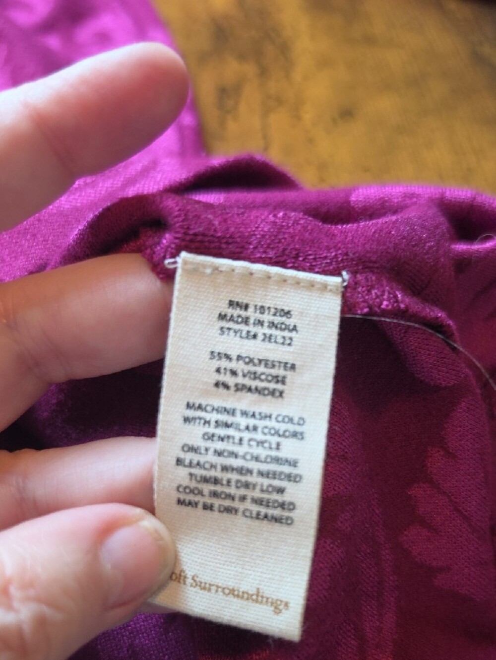 SOFT SURROUNDINGS | Textured Jacquard Magenta Heavyweight Knit Swing Top | L - Picture 4 of 9